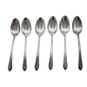Vintage Wm Rogers IS Exquisite Lot of 6 Teaspoons Silverplate Flatware